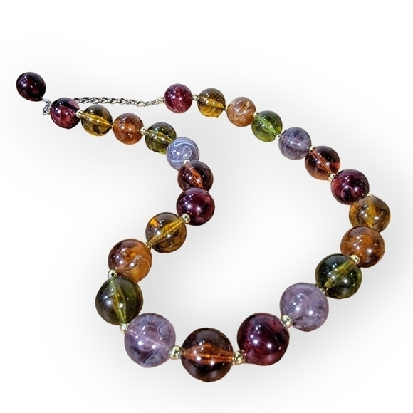 Jewel tone multi color necklace - Picture 4 of 14